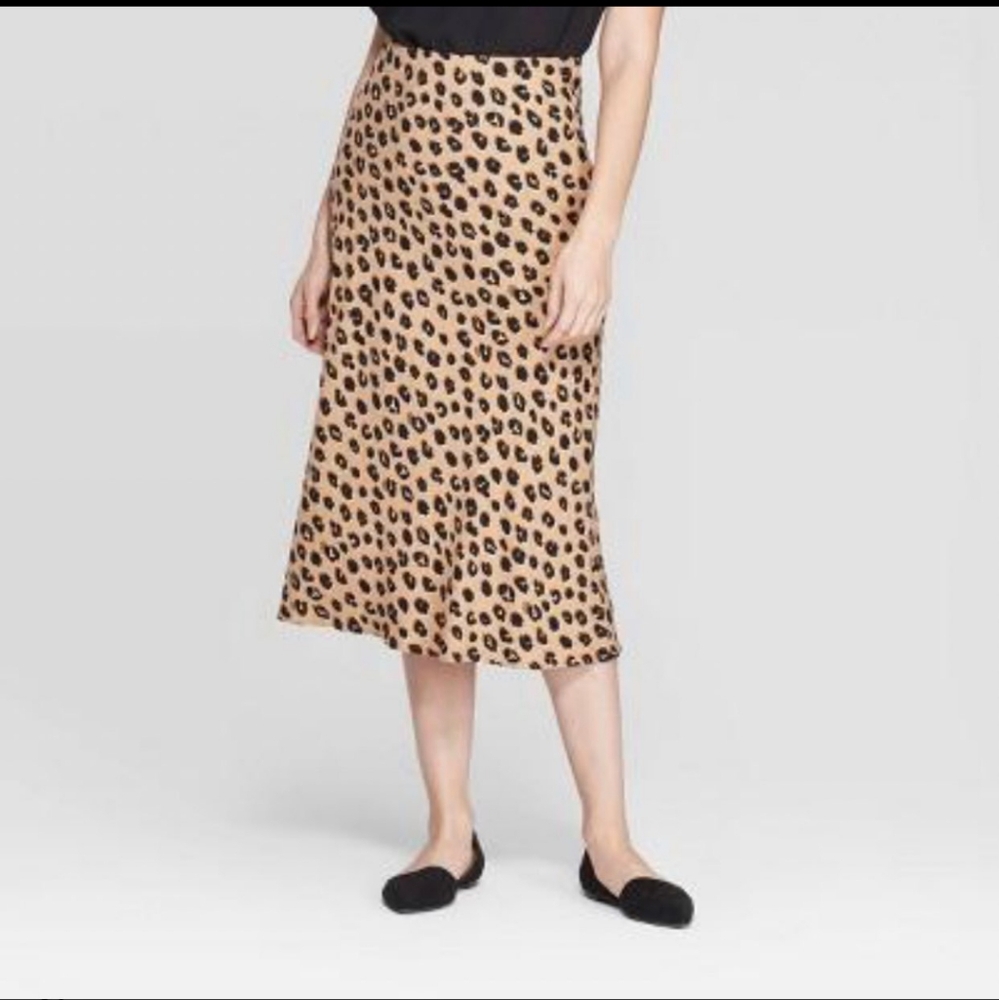 Target a New Day Cheetah Leopard Animal Print Midi Skirt - Picture 2 of 8